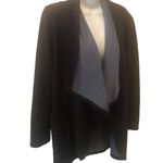 Fabletics Fleece Open Cardigan Sz. M Black Shawl Cascading Front Loungewear Photo 1