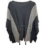 Maude  Tie Waist Poncho Wool Blend Sweater Gray Size OSFM S/L Pullover Photo 9