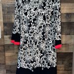 Eliza J Black, Cream & Red Patterned and Color Block 3/4 sleeve dress Photo 0