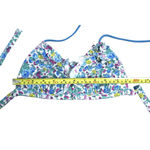 Abercrombie & Fitch  Blue Floral Ruffle Push Up Bikini Swim Top MEDIUM Poolcore‎ Photo 4