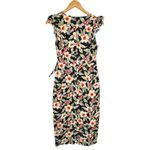 Rebecca Taylor Kamea Floral Faux Wrap Midi Dress size 4 Slit Polka Dots Ruffle Photo 9