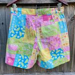Vintage 90’s Cotton Connection High Waisted Tropical Summer Patchwork Shorts Pink Size 10 Photo 4
