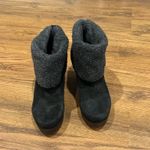 Eric Michael  Boots Womens 6 Faux Fur Fold Over Black Suede Wood Heel Size 36 Photo 2