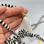 Flynn Skye Amuse X  Black White Striped Triangle Bikini Womens XS Halter Top Swim Photo 4