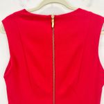 Donna Karan  Sheath Dress Knee Length Sleeveless Crepe Red Classic US 10 NWT Photo 7
