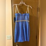 Lucci Lu NWT  Cobalt Blue Sparkly Rhinestone Strapless Bodycon Mini Dress Photo 2