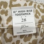 J. Crew Size 28 Jeans 10" High Rise Toothpick Animal Print Safari Leopard NEW Photo 3