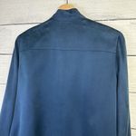 Ellen Tracy Company Zip Jacket Women's Sz 12P Silk Blue Office Quiet Luxury Photo 4