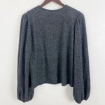 ZARA  Sweater L Embellished Peter Pan Collar Pearl Rhinestone Crewneck Gray Photo 9