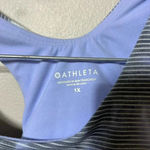 Athleta ‎ Crop Tank Top 1X Blue Gray Stretch Gym Support Plus Size Workout Active Photo 3