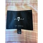 7 For All Mankind  Mauve Double Breasted Blazer Cropped Plaid Wide Notch Large Photo 3