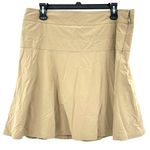 Athleta  Size 12 Khaki Skort A Line Side Zip Drawstring Skirt Built in Shorts Photo 0