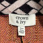 Crown & Ivy  one size women’s cape poncho shrug geometric pattern blue pink gold Photo 5