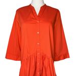 Vilagallo Cotton Poplin Shirt Dress Orange Size 6 Photo 1