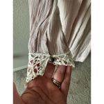 Free People  Women's Beige Bohemian Tunic Dress Long Sleeve Size L Photo 5