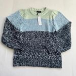525 America  Color-Block Sweater Green Blue Grey Size Large NWT Photo 2