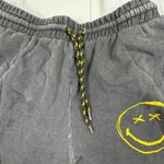 Smiley World Charcoal Gray Dripping Smiley Face Sweatpants Joggers Size Medium Photo 2