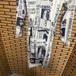 For Her White And Black Newspaper Print Belted Dress Size Medium Photo 5