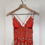 Free People  Adella Printed Floral Mini Slip Dress in Red Meadow Combo XS $98 Photo 7