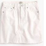 J.Crew | White Denim Distressed Frayed Hem 100% Cotton Jean Mini Skirt Size 25 Photo 1