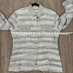 Armani Collezioni Gray Striped Knit Button Front Blazer/Jacket Women Size 12 Photo 3