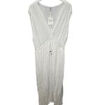 Raviya Womens Front Slit Cover Up Maxi Dress Size 0X White New Tie Waist Photo 3