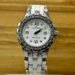 Anne Klein Watch Women Silver Tone Round Dial White Band 37MM New Battery Photo 2