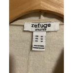 Refuge Cropped Hoodie Women's Size M Full Zip Hooded Jacket Beige Graphic Casual Photo 3
