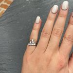 Free People Sterling silver diamond ring set sz 3.5 Photo 2