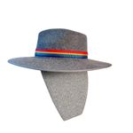 Olive & Pique Gray 100% Wool Magic Rainbow Banded‎ Fedora Hat Photo 2