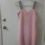 Pretty Little Thing  Pink Strap Logo Detail Bodycon Sheath Dress 14 Casual Barbie Photo 6