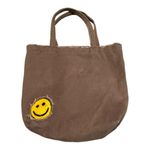 Urban Outfitters Smile Patch Distressed Canvas Brown Tote Bag Photo 2