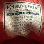 Superga  Anthropologie Canvas Sneaker Lace Up Shoes Light Pink Red Women's 9.5 Photo 7