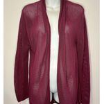 Peruvian Connection  100% Pima Cotton Open Knit Maroon Cardigan Size M GUC!! Photo 0