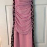 Strapless light pink with black lace prom dress Size undefined Photo 1