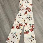 Filly Flair White & Red Floral Sleeveless Pant Jumpsuit Size Medium Photo 6