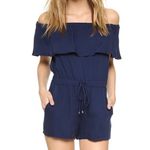 Ella Moss  Romper Womens Small Blue Stella‎ Off Shoulder Pockets Coastal Photo 2