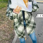 Stradivarius Plaid Green Shacket Jacket Coat Photo 6