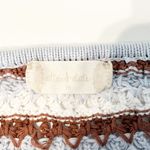 Altar'd State  Cropped Balloon Sleeve Striped Crochet Sweater Blue Brown Medium Photo 2