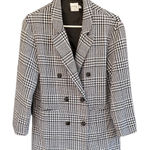 Princess Polly Like New Houndstooth Blazer Black White Size 6 Photo 0
