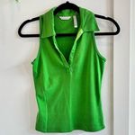 Clothes Brand 100% Pure Cotton Green Women's Collard Sleeveless V Photo 0