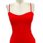 Halston Heritage Sleeveless Crepe Dress With Side Strips In Red Size 0 Photo 3
