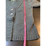 Royal Robbins  Sweater Women Large Chunky Knit‎ Cardigan Cozy Gray Smoky Teal Photo 10