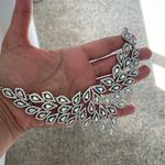 INC silver tone statement necklace with crystals like peacock feathers retail$70 Photo 0