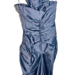 NWT Mandalay Navy Blue One Shoulder Beaded Sequin Evening Gown Dress Womens Sz 8 Photo 6
