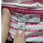 Talbots T by  Size Medium Pink White Dotted Stripe Cowl Neck Long Sleeve Top Photo 4