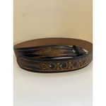 Women's Leather Hand Tooled Belt Size Medium Cowgirl Western Festival Rodeo Brown Photo 1