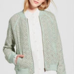 Victoria Beckham for Target | Mint Green Lace Bomber Jacket, Size M Size M Photo 0