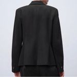 ZARA Single Breasted Black Long Classic Fit Blazer Jacket Shoulder Pads Size 10 Photo 6