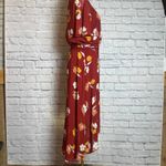 Luxology Red Floral Wrap Maxi Dress Women's size 12 Photo 3
